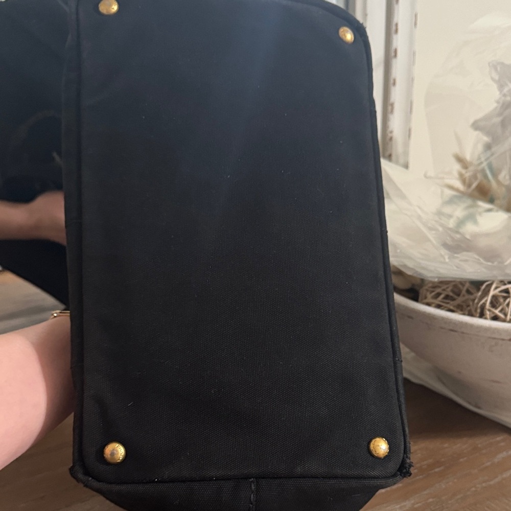Medium. Prada Black Canvas Tote Bag - Picture 2 of 8
